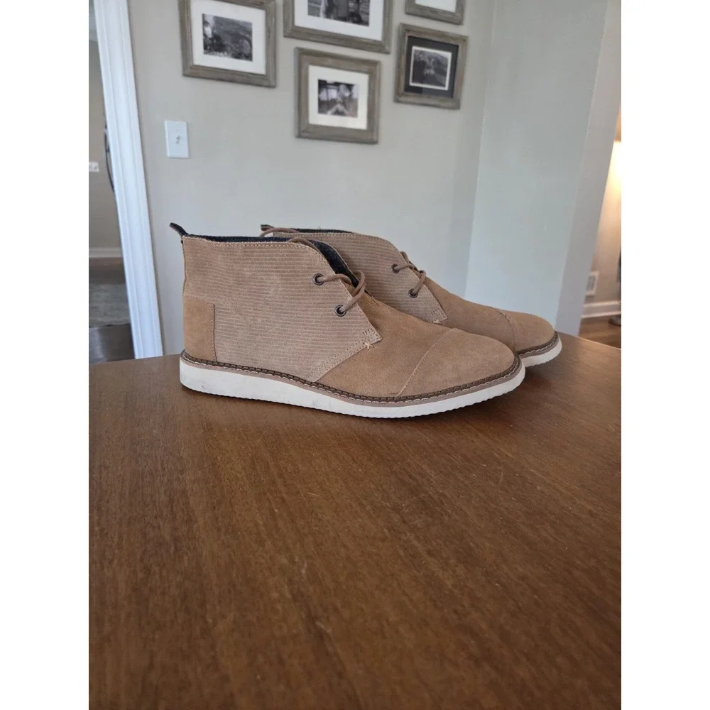Suede corduroy chukka boots men's 13 urban minimalist toms Mateo dessert
